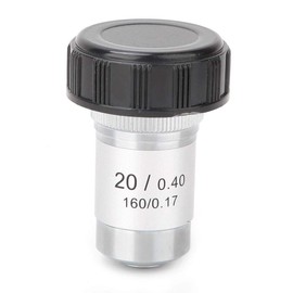 195 All Steel Objective Lens Microscope Auxiliary Objective Lens Stereo Microscope Objective Lens 4x 10x 20x 40x 60x 100x (20X) Microscope Objective Lens 20x