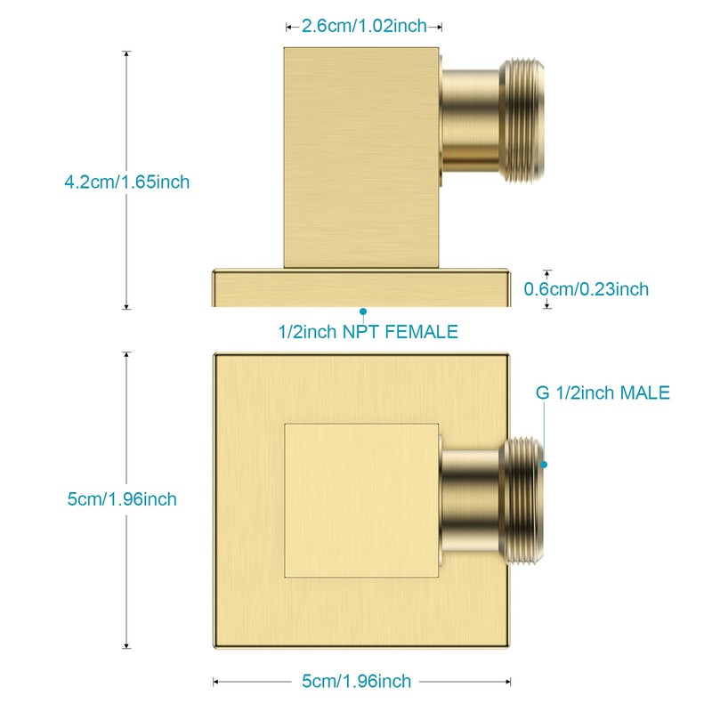 Lavatrum Wall Mounted Supply Elbow, Wall Elbow for Hand Shower,