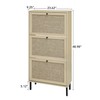 OPODEE Natural Rattan Shoe Storage Cabinet for Entryway, 24 in