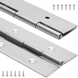 YIFIHGE 2Pack 2 Inch x 18 Inch Stainless Steel Piano Hinge, 0.047'' Thick Continuous Hinges for Cabinet, Door, Toolbox, Woodworking, Furniture, Silver