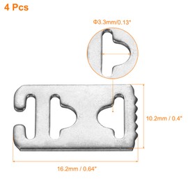 sourcing map No Tie Shoelace Buckles, White Stainless Iron Lace Lock Clip for Sneakers Sports Shoes, 4Pcs