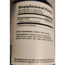 Vitamins Because Pygeum Bark 450mg 2X200 Caps 450 mg per Capsule 900mg/per 2 Capsules
