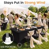 2 Pack Spandex Table Cover 6 FT Black Tablecloths Rectangle