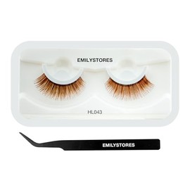 Stick on False Eyelashes Self Adhesive Lashes, Pre-Glued No Glue Needed, Reusable & Lightweight, for Halloween, Cosplay, Festival Makeup (Brown)
