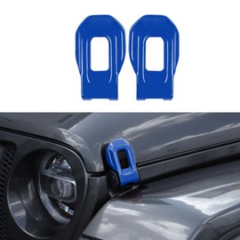 Voodonala Cubierta de bisagra de capó accesorios exteriores decoración para Jeep Wrangler JL JLU Unlimited Gladiator JT 2 puertas y 4 puertas, 2 unidades, color azul