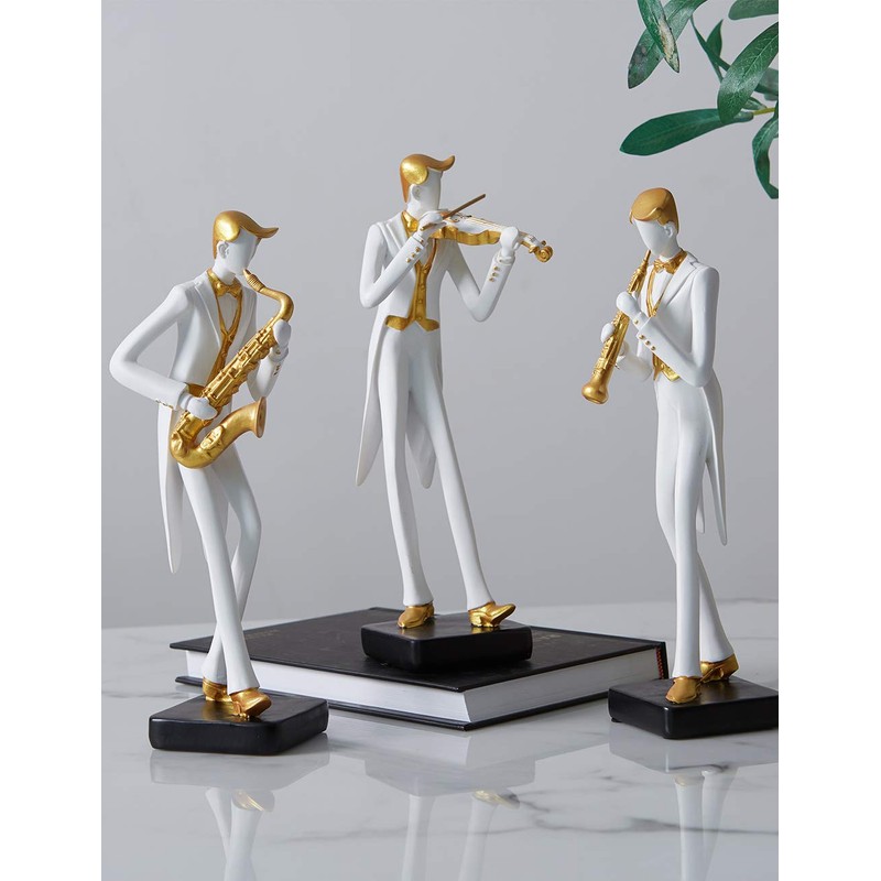 HAUCOZE Music Decor Figurine Saxophone Statue Modern Sculpture Home Gifts