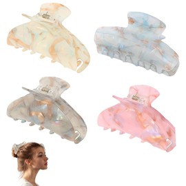 4 Stück Haarklammer Damen, Haarklammer Groß Dickes Haar, Haarklammern Groß, Haarklemmen Damen Geeignet für den Täglichen Dating die Arbeit Oder Outdoor Aktivitäten