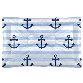 xigua Blue Anchor Pet Bed, Soft Anti-Slip Dog Cat Bed Pet Mattress for Small Medium Large Dogs and Cats, 24 x 18 Inch