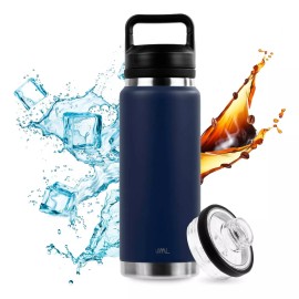 Magma Life Termo Acero Inoxidable 25 Oz Tapa Hermética Botella 800 Ml Color Azul Marino