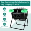 YITAHOME Large Outdoor Dual Bin Composter Tumbling, 43 Gallon Rotating