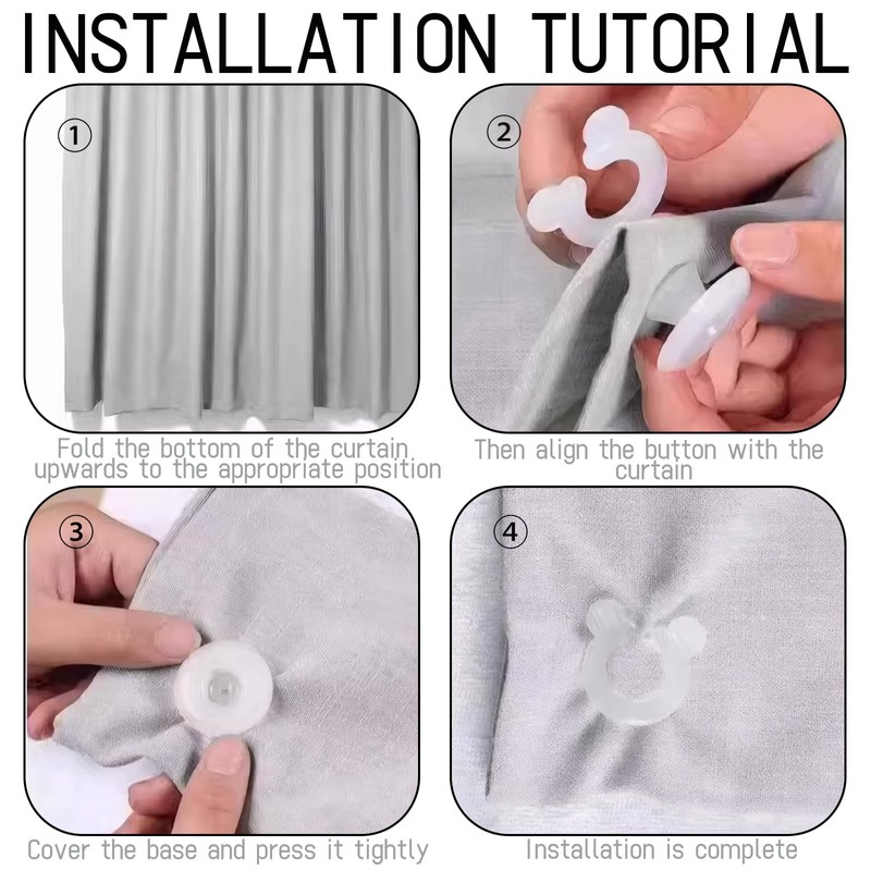 Curtain Clip for Adjusting Length - No Sew Shorten Solution,