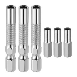 6PCS 1/4 to 4mm Bit Adapter, Hex Screw Driver Bit Adapter Magnetic, Micro Bits Drill Extension Socket Shank, Micro Bits Holder, 1/4 to 4mm Hex Adapters Magnetic for Precision Sets