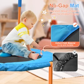 Ativafit 36inch Mini Toddler Trampoline for Kids Ages 1-6 Indoor Outdoor Folding Small Rebounder Trampoline with Foam Handle Safety Padded Cover Fun for Kids (Orange and Green)