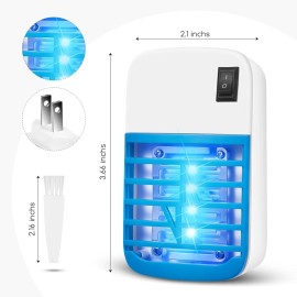 JLLOM Indoor Bug Zapper 4Pack Electric Portable with Blue Lights for Rooms