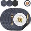 Washable Placemats and Coasters, Double-Sided Non-Slip Place Mats Leather Look
