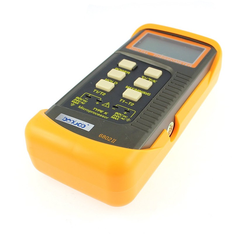 6802 II Durable Precision Dual Channel Digital Thermometer with 2