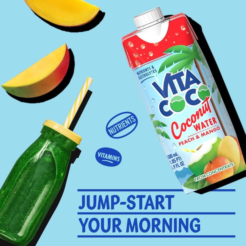 Vita Coco Coconut Water, Peach & Mango - Naturally Hydrating