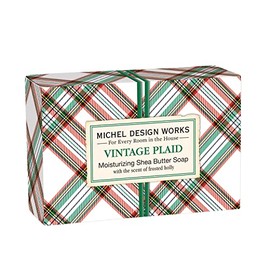 Michel Design Works 4.5oz Boxed Single Shea Butter Soap, Vintage Plaid