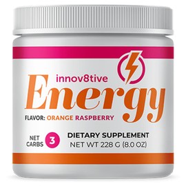 Innov8tive Energy - Orange Raspberry Flavor Drink Mix | Powerful B Vitamins, Sustained Energy Support and Cognitive Focus, For Energy Drink Enthusiasts, Energy Supplements - Net Weight 228g