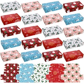 Zhanmai 25 Pcs Christmas Gift Boxes Mailing Boxes Small Corrugated Cardboard Boxes Holiday Shipping Boxes for Small Business Gifts Shoe Packaging Supplies (Cute Style,4 x 8 x 2 Inch)