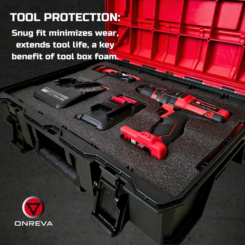ONREVA Tool Box Foam 4Pack 2pc 18x12x2in & 2pc 18x12x1in,