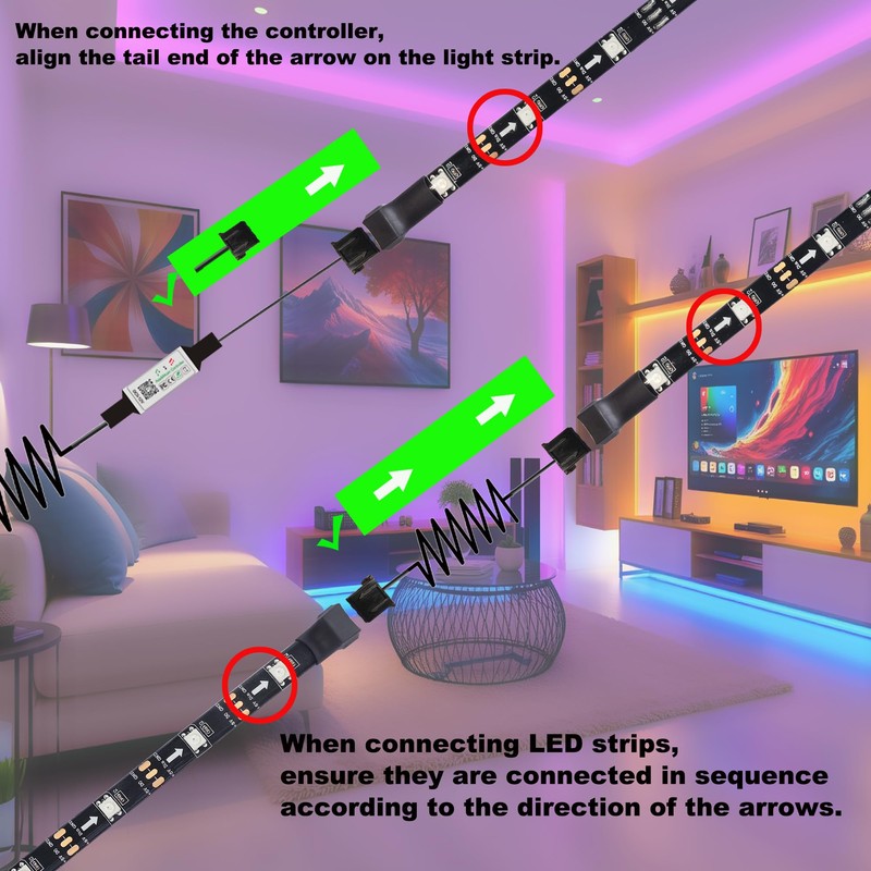 WUYXPG LED Strip Lights 6 Pre-Cut Led Light Strip with