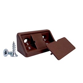 Pack of 10 Shelf Brackets, Brown, 44 x 20 x 20 mm, Furniture Corner Joints, Plastic, 90 Degree Corner Brace Joint, Right Angle Screws Included (10, Brown)