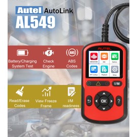 Autel OBD2 Scanner AutoLink AL549 Code Reader with AutoVin Diagnostic Tool Color-Coded Fault and IM Readiness Universal Car Battery Test Enhanced PCM and ABS Coverage Upgrade Ver. of Autel AL519