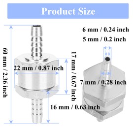 Pack of 2 6 mm Fuel Check Valve, Disposable Check Valve, Fuel Check Valve, Petrol Water Check Valve for Car Carburettor, Low Pressure System, Test Check Fuel Line (6 mm)