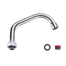 Commercial Faucet Swivel Spout Replacement: iVIGA 6“ Add-on Swing Nozzle Spout - Chrome Polished Spout Replacement for Commercial Kitchen Sink Faucet - 1.8gpm/ 2.2gpm Aerator - G3/4 Internal Thread