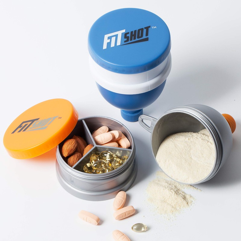 Fitshot Protein Powder Funnel– Supplement Funnel with Keychain 4pack, Water