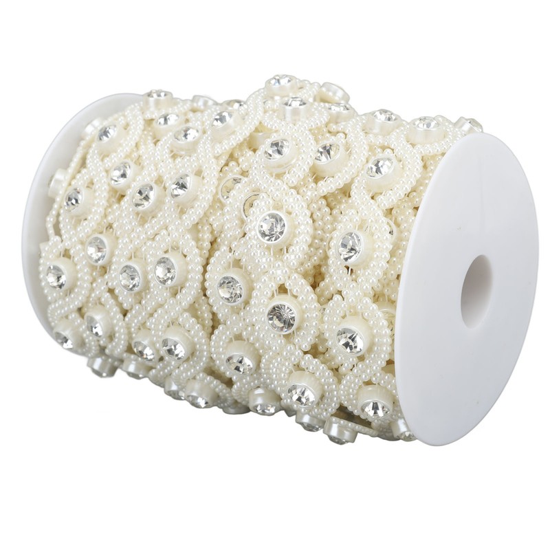 Bead Chain String Half Side Flatback DIY Imitation Pearl String