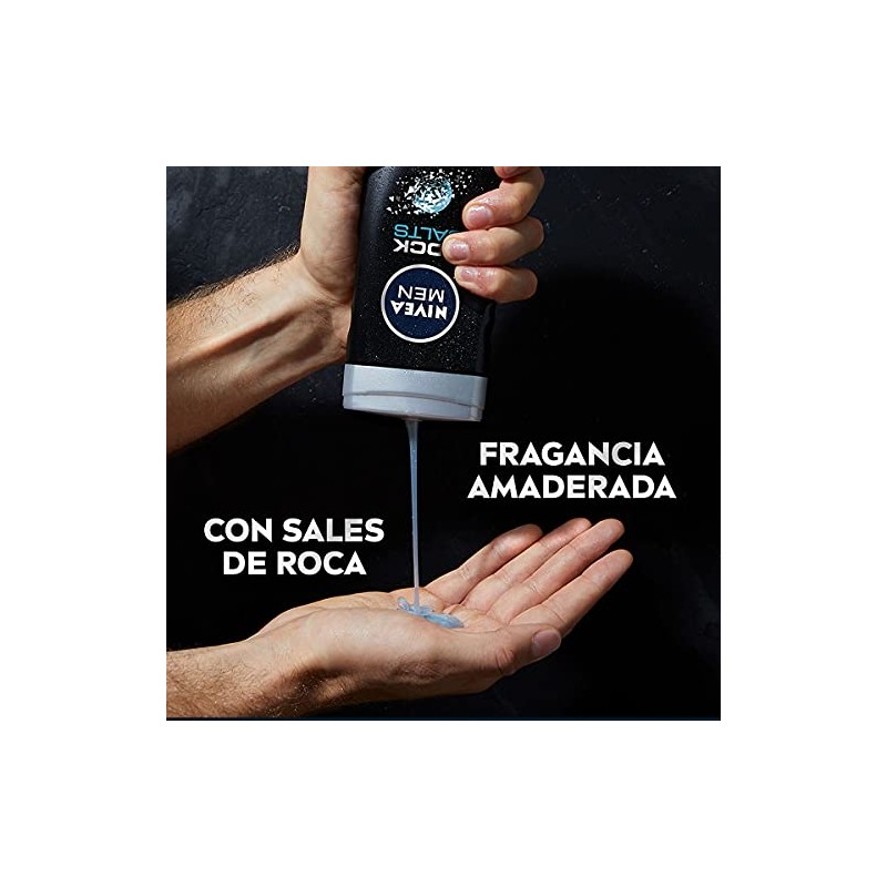 NIVEA MEN Jabón Líquido Corporal Rock Satls (500 ml) jabón