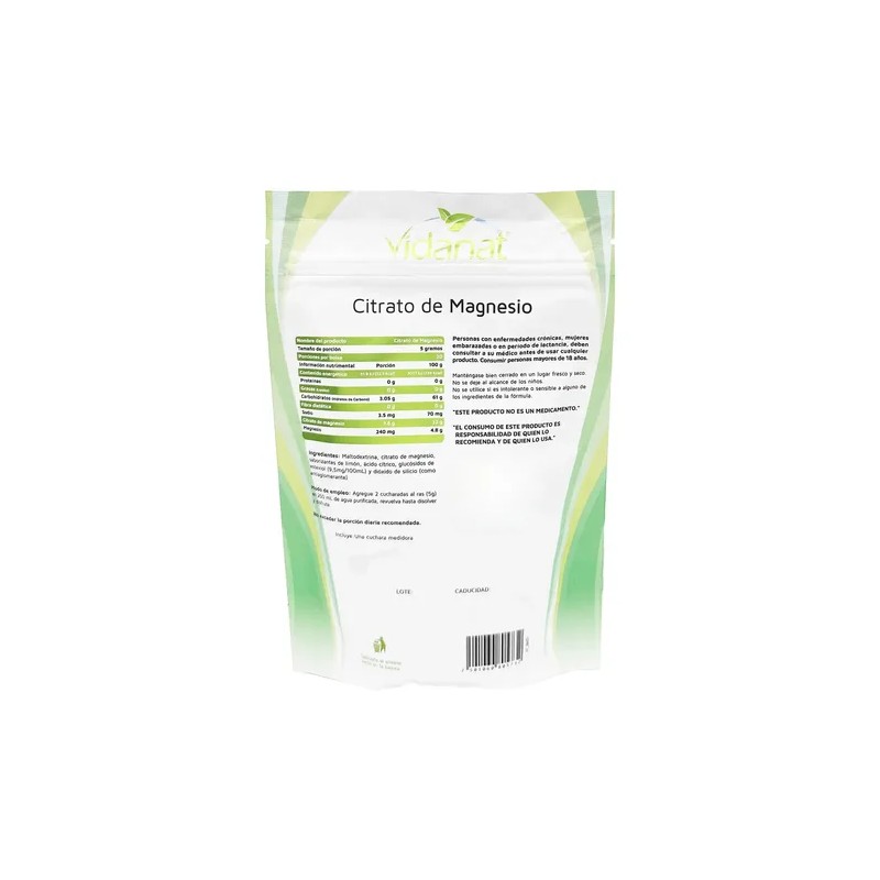 Citrato Magnesio 150 Sabor Limón Vidanat