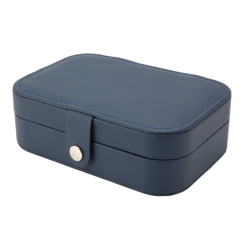 Portable Jewelry Box PU Leather Large Capacity 2 Layers Travel