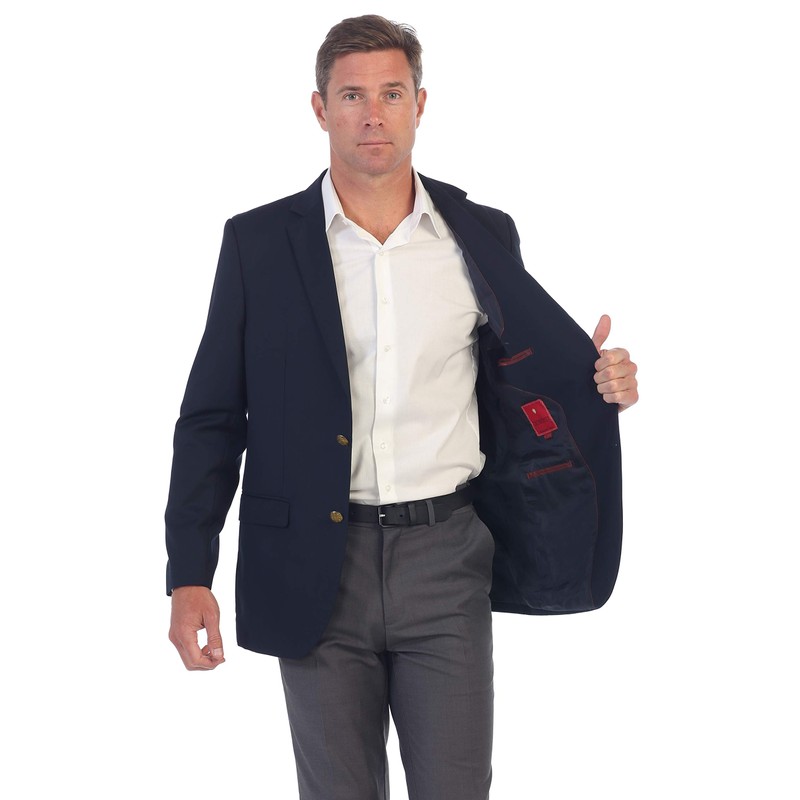 Gioberti Mens Formal Navy Blazer Jacket, Size 42 Long