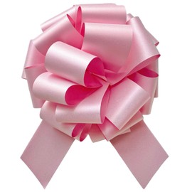 1PC Giant Pull Bow for Gift Wrapping, 14" Sparkling Glitter Ribbon Large Bow, (Pack of 1, 14 Inches) Instant Car Bow for Appliances, Bike, Big Bow for Birthday Presents Wedding Decoration (Pink)