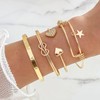 17IF Gold Silver Bangle Bracelet For Women 14k Plated Multi