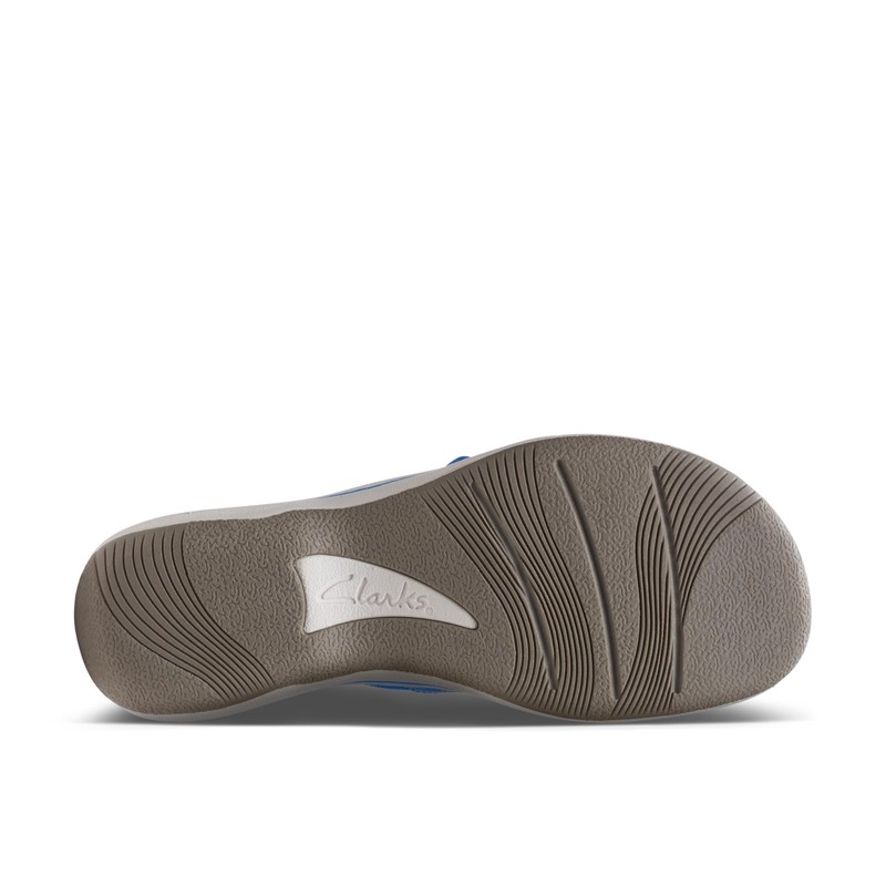 Clarks Chanclas Brinkley Flora para mujer, azul Synthetic, 6 US