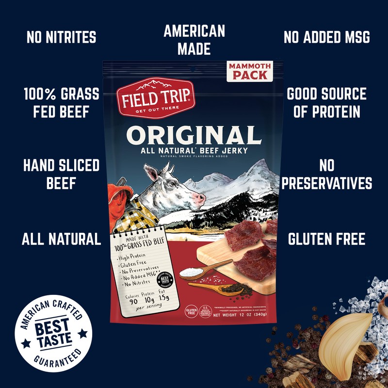 Field Trip Beef Jerky, Gluten Free Jerky, Low Carb, Healthy