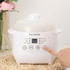 TAYAMA 1 Qt. White Mini Ceramic Stew Cooker with Pre-Settings