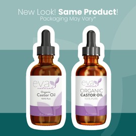 Eva Naturals Organic Castor Oil (60ml) - Promotes Hair, Eyebrow and Eyelash Growth - Diminishes Wrinkles and Signs of Aging - Hydrates and Nourishes Skin - 100% Pure - Cold Pressed, Premium Quality