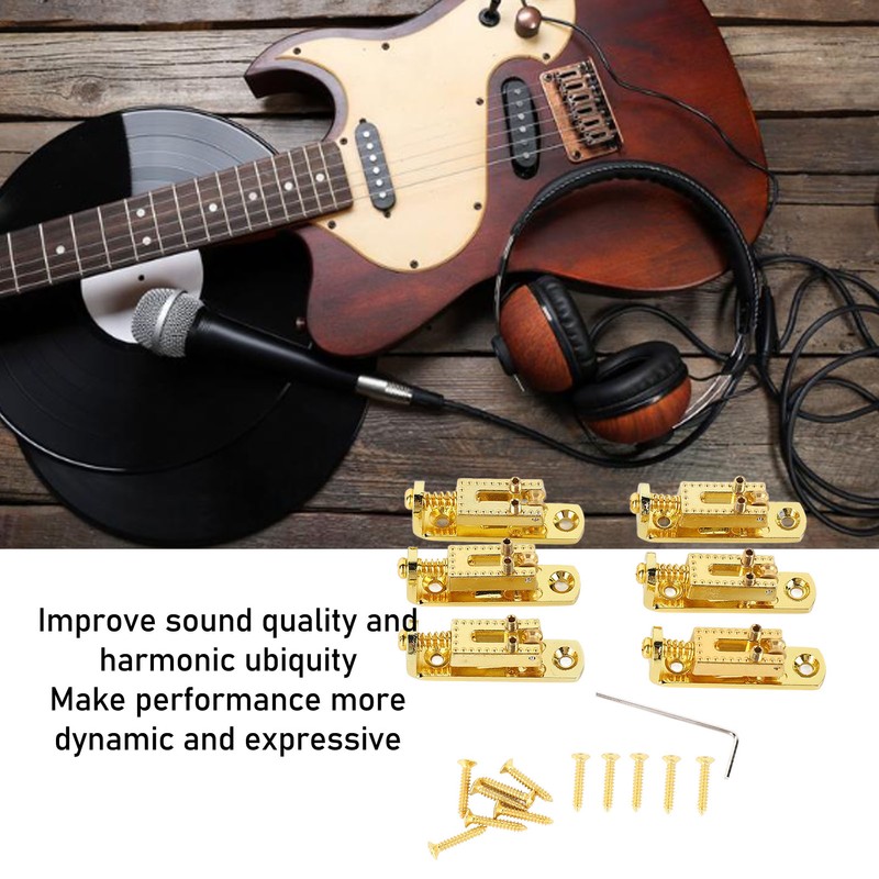 Electric Guitar Split Bridge Saddle Roller Ball String Plate Metal