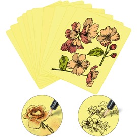 LOPHE Pack of 10 Tattoo Practice Skin, Tattoo Practice Skin Double-Sided Professional Synthetic Skin for Tattoo Exercise without Motif, Yellow Skin