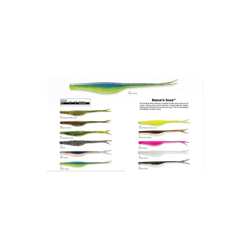 Yum Lures Break'N Shad Green Pumpkin 5 inch (YBS508)