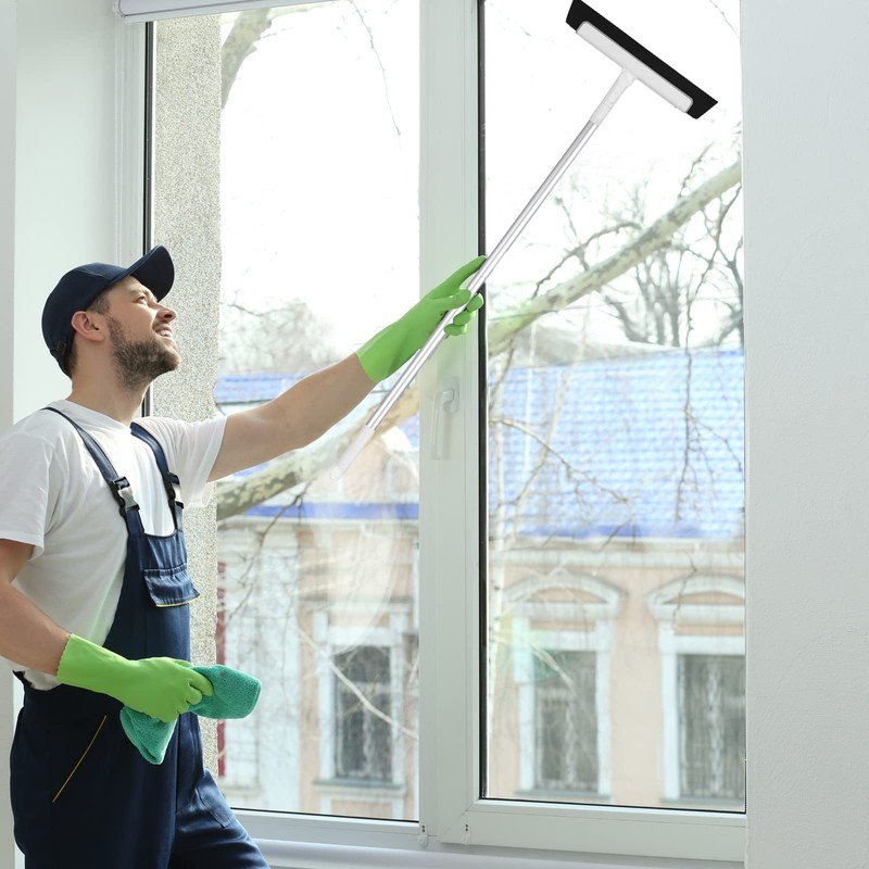 Newthinking Foam Floor Squeegee Long Handle, Wet Room Squeegee Floor