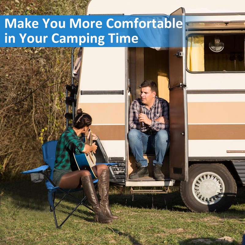 SAILARY Foldable Camping Chair with Cup Holder, Storage Pocket, 225lbs