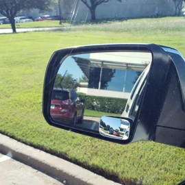Ampper Rectangular Blind Spot Mirror, HD Glass Frameless Stick on Adjustabe Convex Wide Angle Rear View Blind Spot Car Mirror for Car Blind Spot, Pack of 2