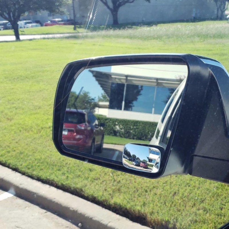 Ampper Rectangular Blind Spot Mirror, HD Glass Frameless Stick on