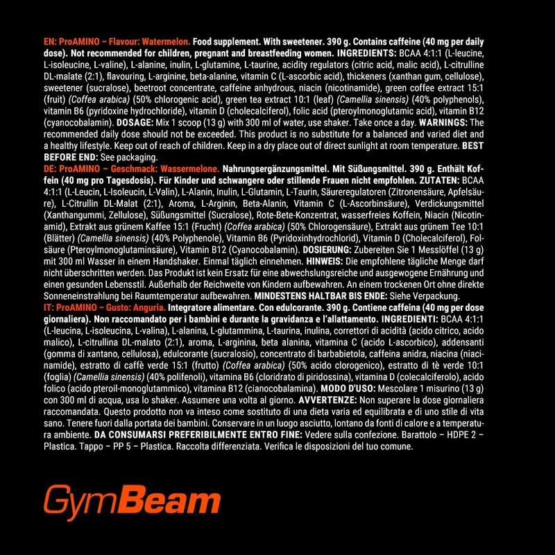 GymBeam GymBeam ProAMINO - BCAA Aminos?uren, Komplex aus neun Aminos?uren,